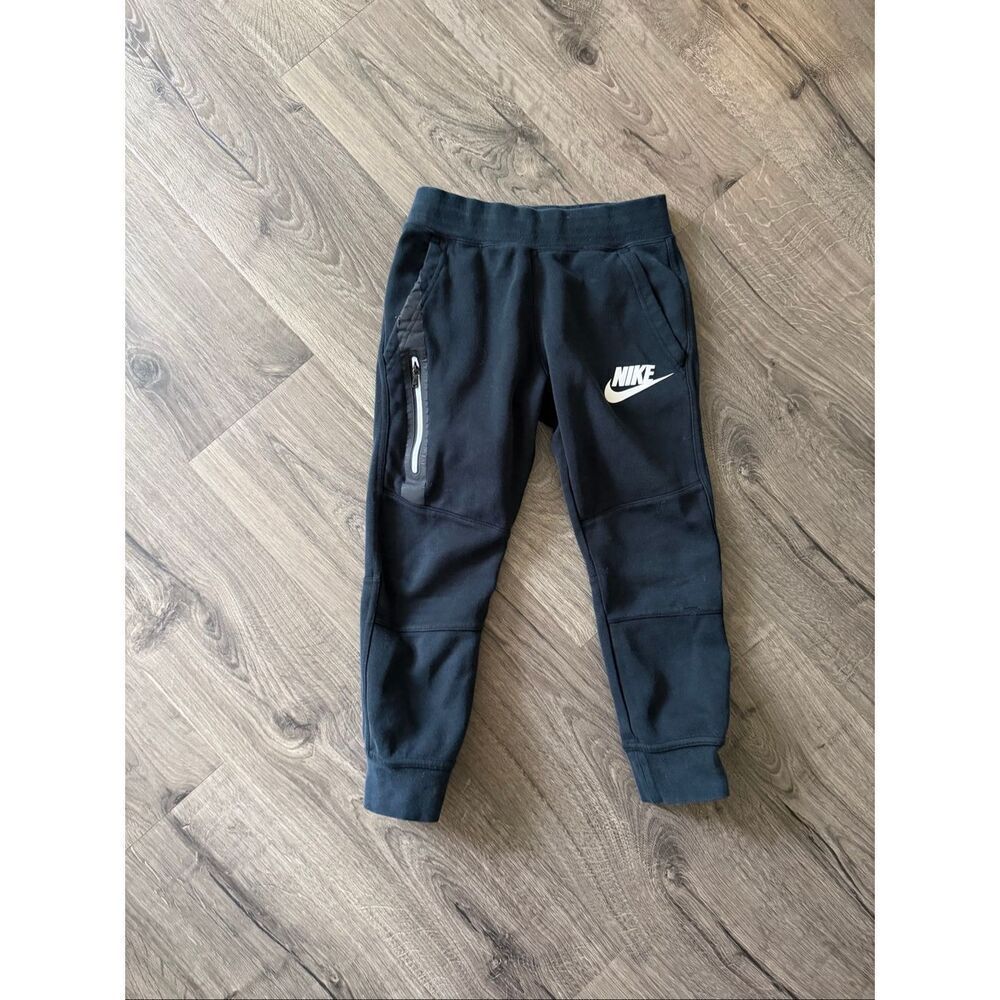Nike Sportswear Tech Fleece Jogger Pants Black White Kids Size Small